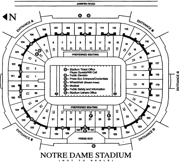 Notre Dame Football Stadium Seating Chart View