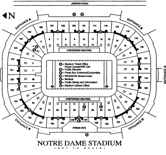 Nd Seating Chart Football Stadium